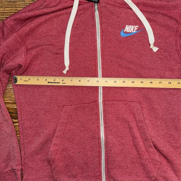 Nike Womens Full Zip Hoodie Size Small Light Red Oversized - Picture 4 of 6
